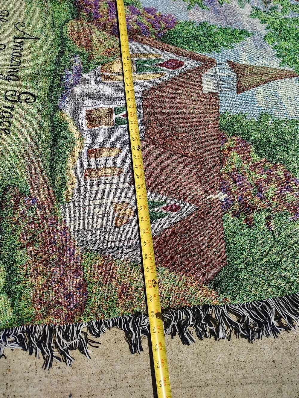 NWT Amazing Grace Tapestry Throw Blanket Church Hymn Christian USA Made Fringe